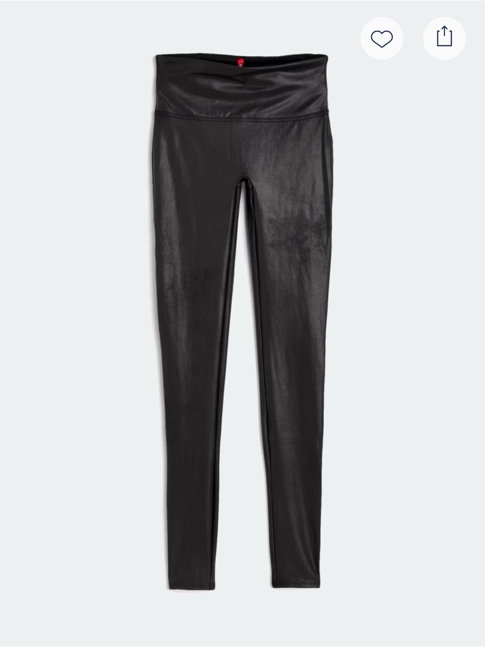 NWOT SPANX Faux Leather Leggings Petite XL Perfect Black High Rise Shaping